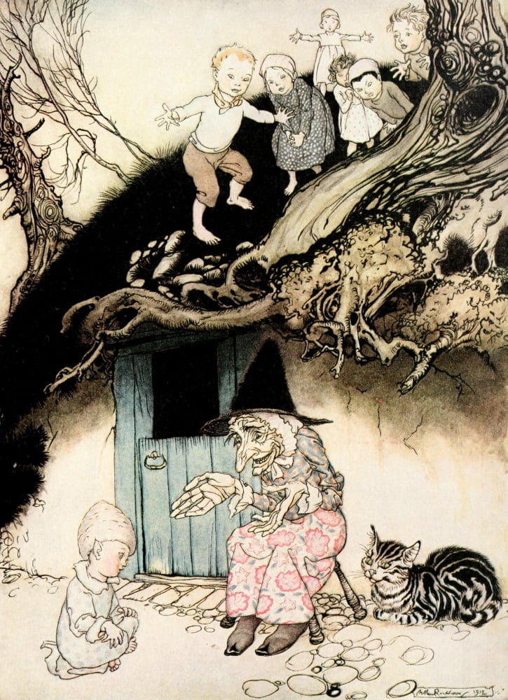 Mother Goose 1913 Old woman who lived in a shoe Canvas Art - A Rackham (18 x 24)