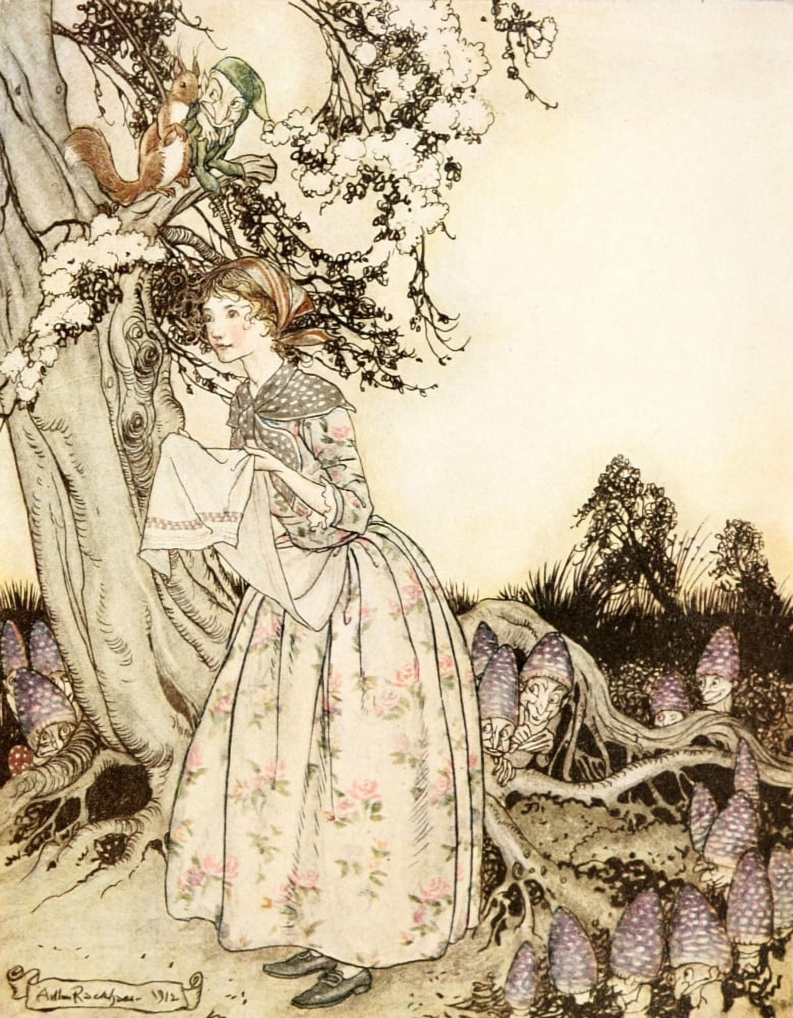Mother Goose 1913 The fair maid Canvas Art - A Rackham (18 x 24)
