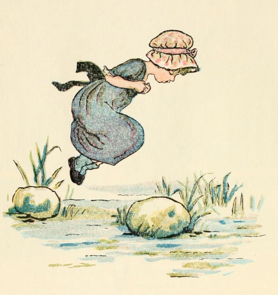 Mother Goose c1881 Jumping Joan Canvas Art - Kate Greenaway (24 x 36)