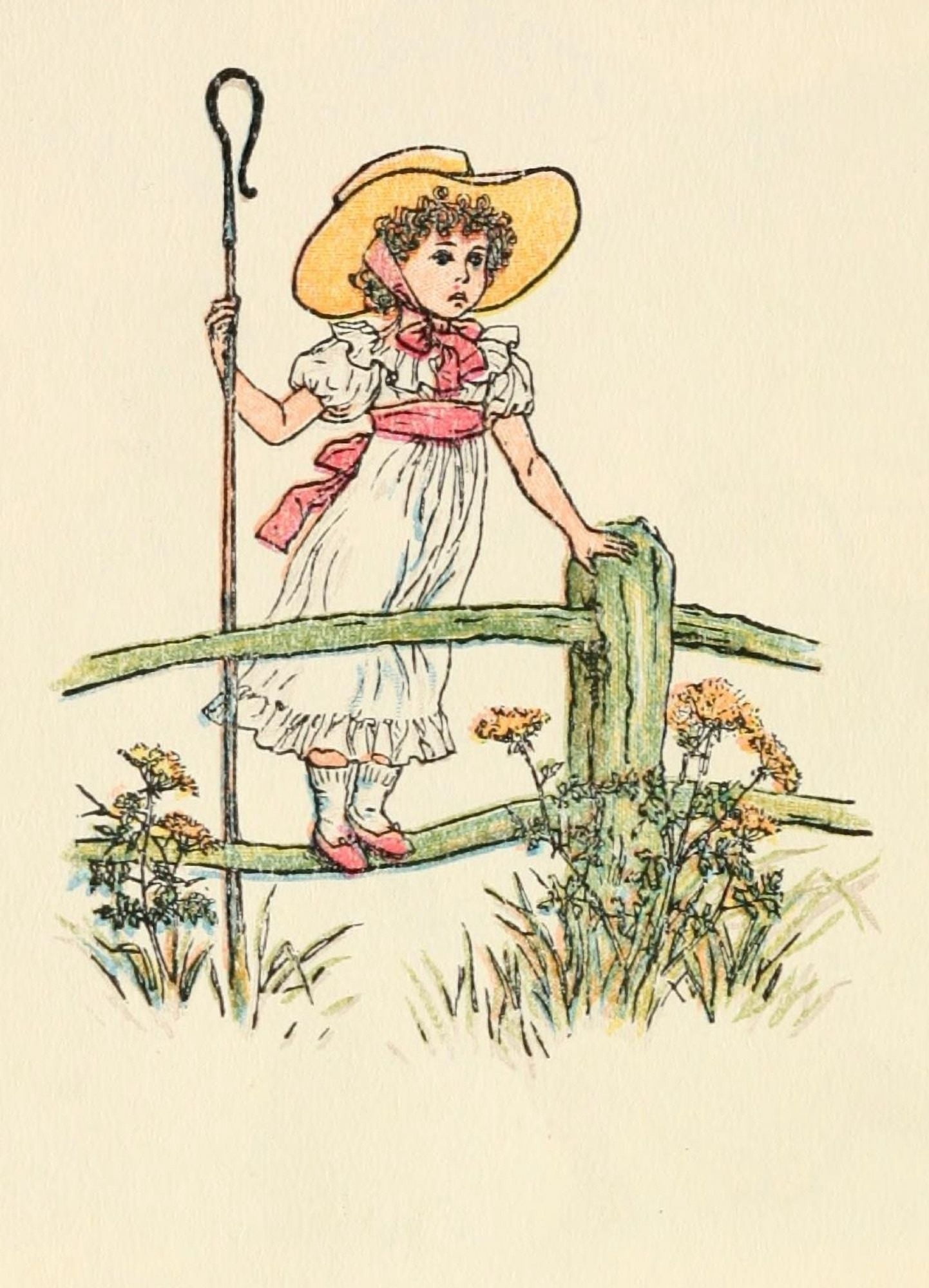Mother Goose c1881 Little Bo Peep Canvas Art - Kate Greenaway (18 x 24)