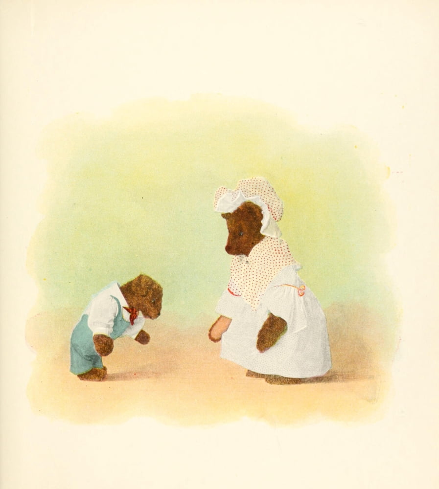 Mother Gooses Teddy Bears 1907 Grandma & Grandson Bear Canvas Art - Frederick L Cavally (24 x 36)