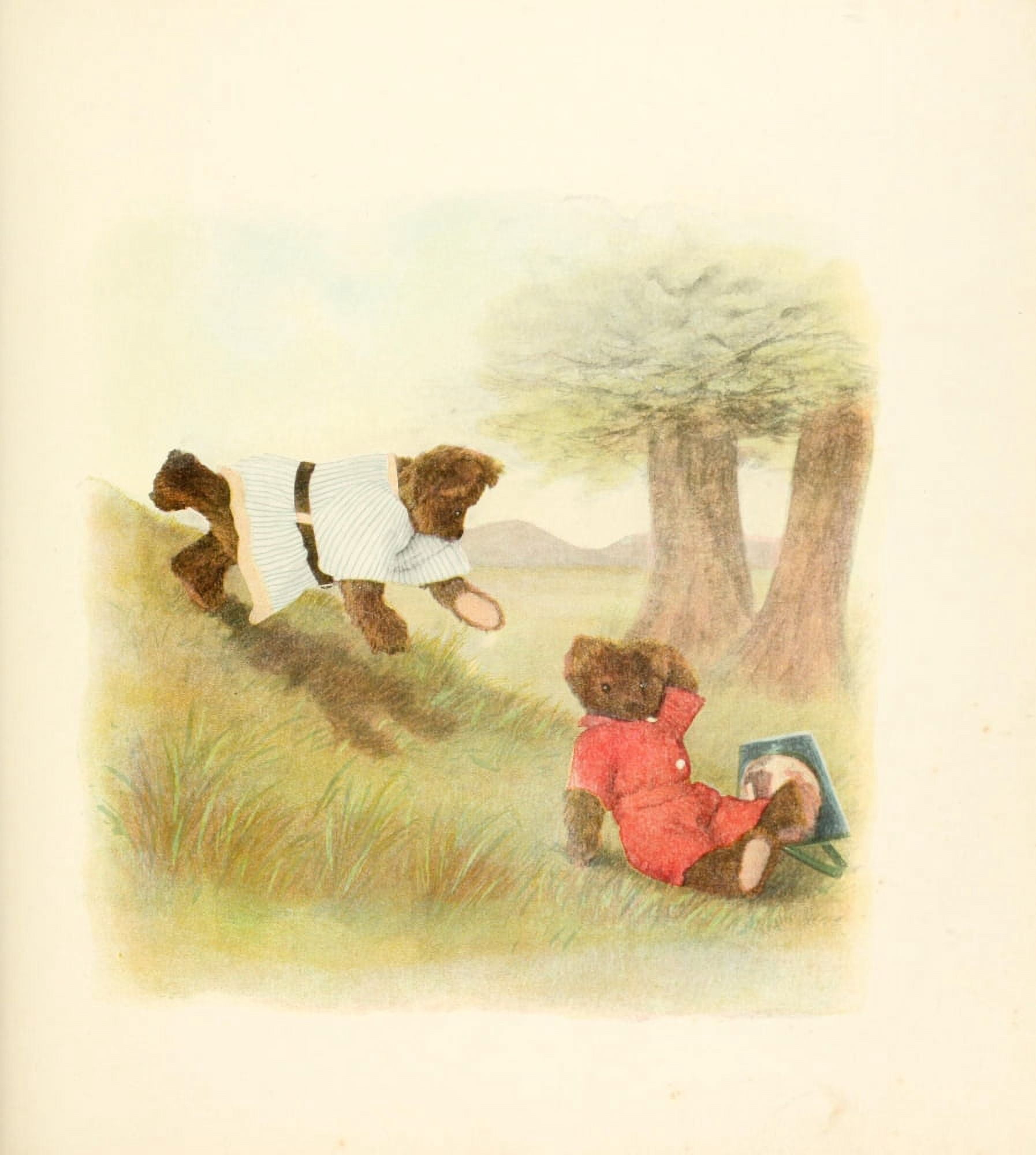 Mother Gooses Teddy Bears 1907 Jack & Jill fell down the hill Canvas Art - Frederick L Cavally (24 x 36)