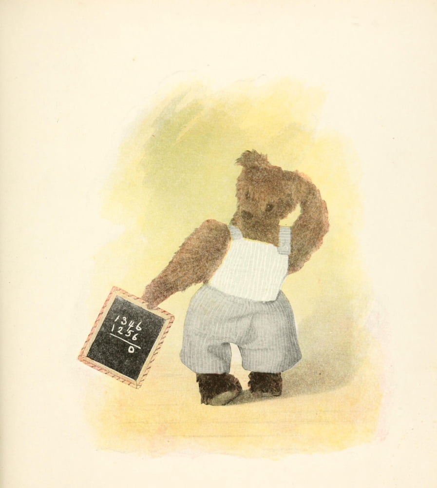 Mother Gooses Teddy Bears 1907 Maths Bear Canvas Art - Frederick L Cavally (24 x 36)