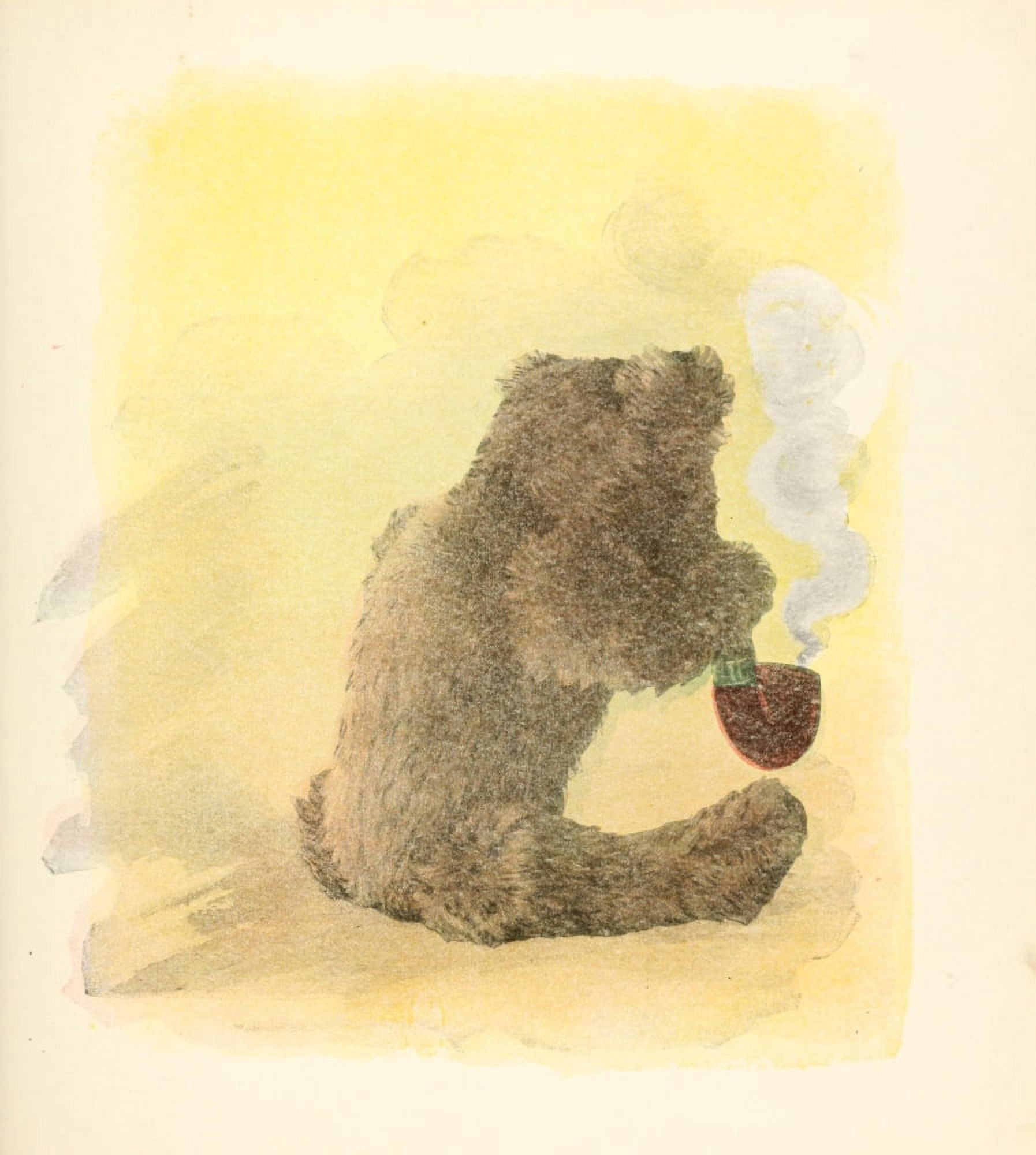Mother Gooses Teddy Bears 1907 Pipe Bear Canvas Art - Frederick L Cavally (18 x 24)