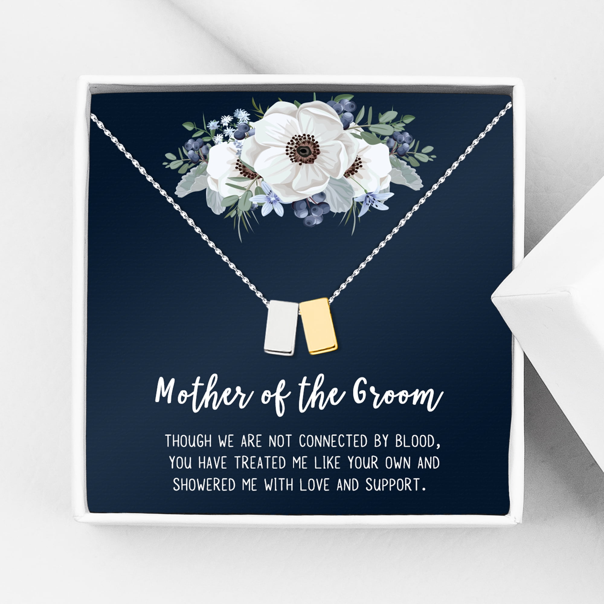 Mother of the Groom Mother's Day Gift, Mother's Day Gift for Mother-in-Law, Gift for Her, Mother in Law Necklace Gift for Mother's Day, Jewelry Gift for Mom [Silver-Gold, No-Personalized Card]