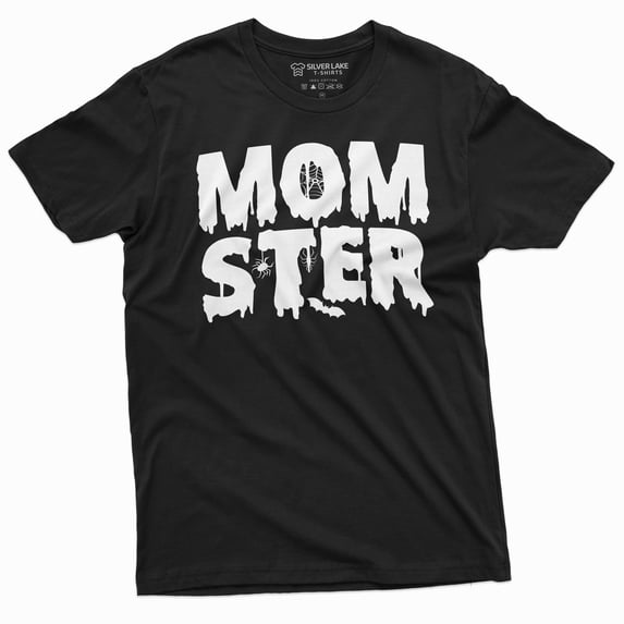 Mother Halloween T-Shirt Moms Gift Momster Tee Shirt Halloween Funny Shirt For Parents (Large Black)