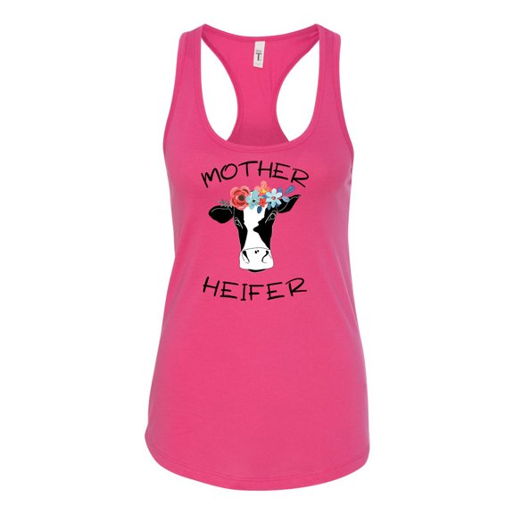 Mother Heifer Ladies Racerback Tank-Raspberry-xxl