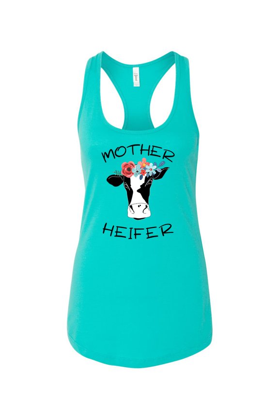 Mother Heifer Ladies Racerback Tank-Tahiti-large