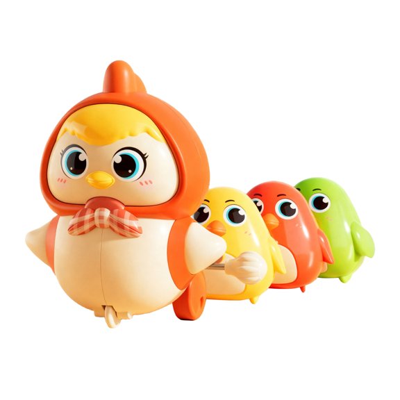 Mother Hen with Chick Wind-Up Waddling Swing Figure, Spring-Activated Following Movement, Interactive Companion, Fun Gift Item