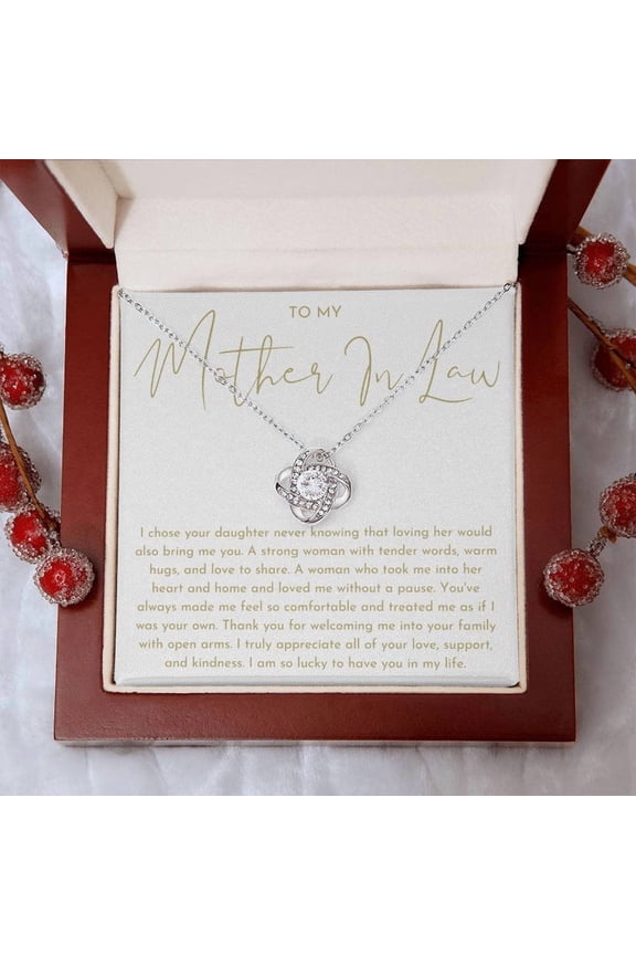 Mother In Law Gift (I Chose Your Daughter) Love Knot Necklace Luxury Box