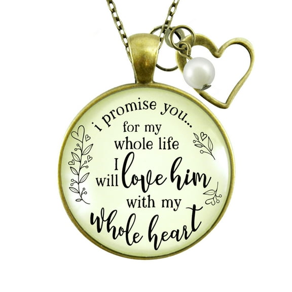 Mother-In-Law Necklace I Promise Love Him Gutsy Goodness Female Adult Bronze Metal Jewelry