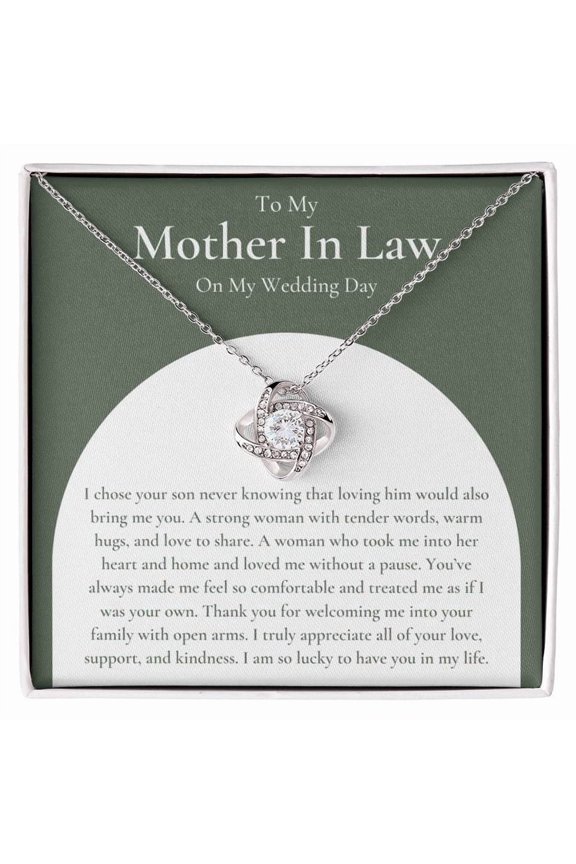 Mother In Law Wedding Gift (I Chose Your Son) Love Knot Necklace Standard Box