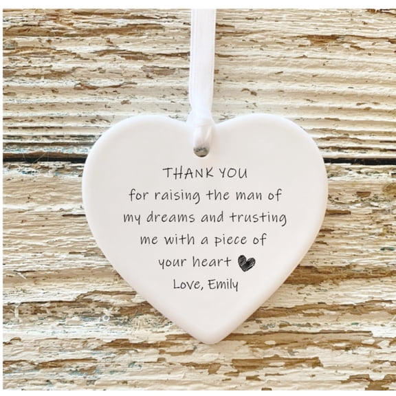Mother In Law Wedding Gift , Mother Of The Groom Gift , Mother Of The Bride Gift , Wedding Favors , Wedding Party Gift , Heart ornament