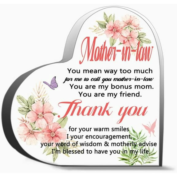 Mother In Law Gift From Bride Mother In Law Gift Ideas Meaningful Gifts For Mother In Law Mother In Unique Acrylic Heart Shaped Plaque Desk Decorations Present Gifts
