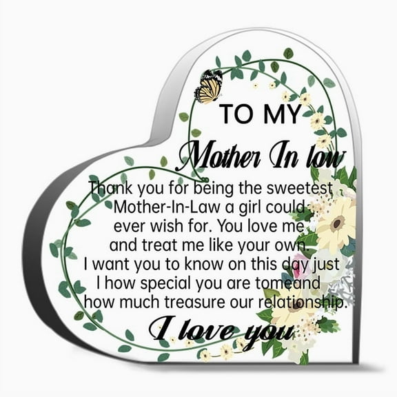Mother In Law Gift From Bride Mother In Law Gift Ideas Thank You Gift For Mother In Law To My Mother Heart Acrylic Decoration Gift For Couple Parent Women Mom Husband Wife 3.9X3.9In