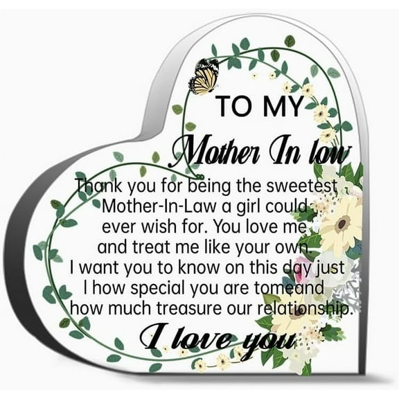 Mother In Law Gift From Bride Mother In Law Gift Ideas Thank You Gift For Mother In Law To My Mother Heart Acrylic Decoration Gift For Couple Parent Women Mom Husband Wife
