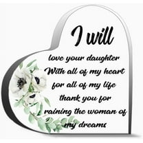 Mother In Law Gift Mother Of Bride Gift From Groom Mother In Law Gifts From Son In Law Bridal Shower Thank You Gifts For Women Men, Decoration Heart Shape Acrylic Sign Gift