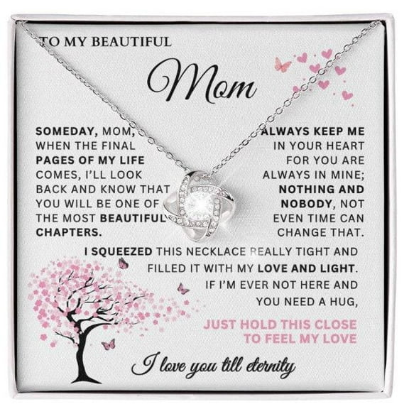 To My Mother In Law Necklace From Daughter With Message Card To Mom Birthday Wedding Mother'S Day Christmas Mother Of The Bride Groom Gift, Necklaces with Meaningful Messages Card Inside