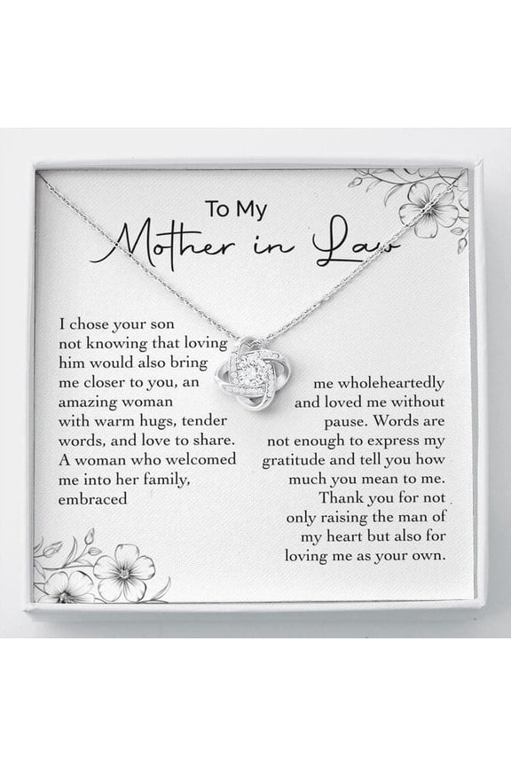 To My Mother In Law Personalized I Chose Your Son Necklace, A Meaningful Necklace Perfect For Anniversaries, Birthdays, Valentine V7183, Gold Love Knot Necklace