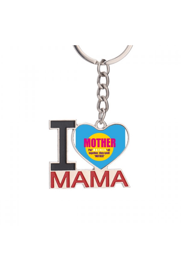 Mother Love Word Spelling Keychain Metal Keyring Holder Love MAMA Mother
