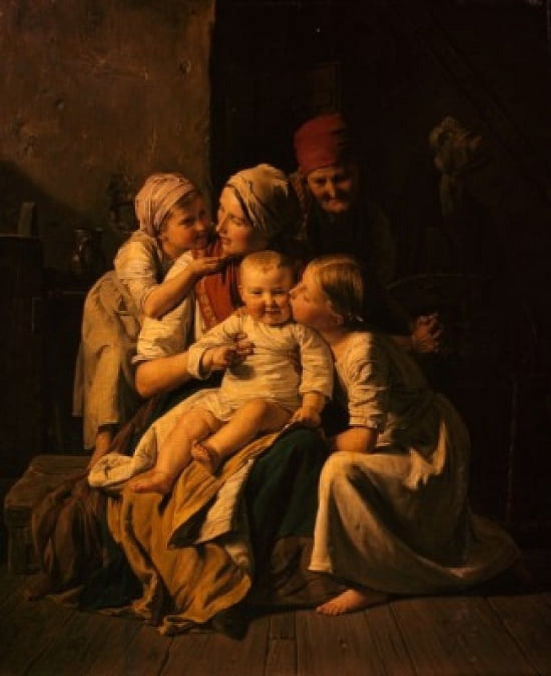 Mother Love by Ferdinand Georg Waldmuller (1793-1865) Canvas Art - Ferdinand Georg Waldmuller (24 x 36)