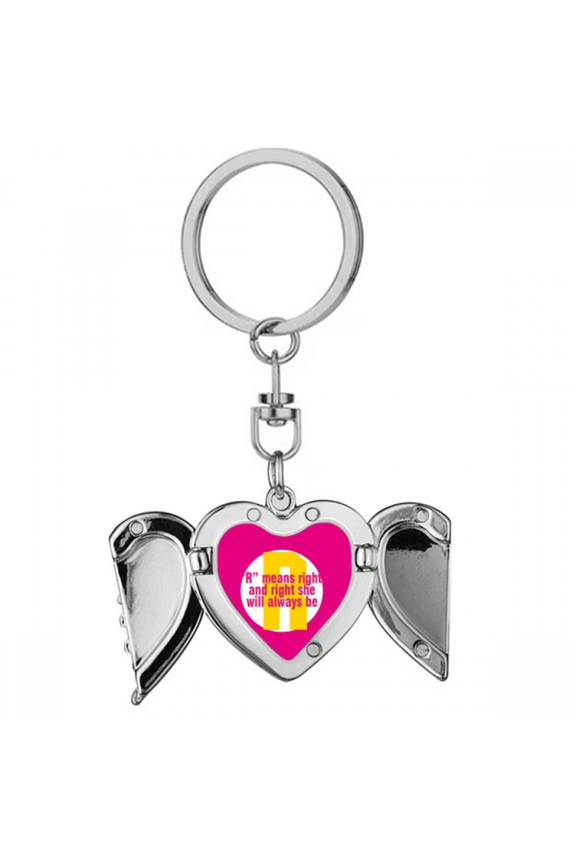 Mother Loves Great Hard Work Heart Angel Wing Key Chain Holder