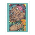 thumbnail image 1 of Mother Mary and the Child - Hand Painted Mosaic - Vintage Religious Art c.1980s - Bamboo Fine Art 290gsm Paper (Unframed) 12x16in, 1 of 4