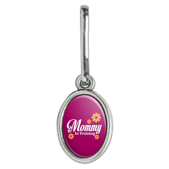 Mother Mom Mommy in Training Antiqued Oval Charm Clothes Purse Suitcase Backpack Zipper Pull Aid