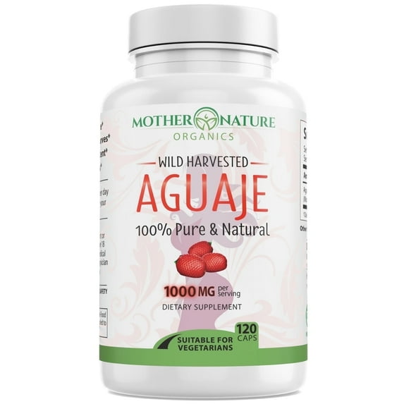 Mother Nature Aguaje Capsules for Women Wellness, 120ct, Natural & Sustainably Sourced
