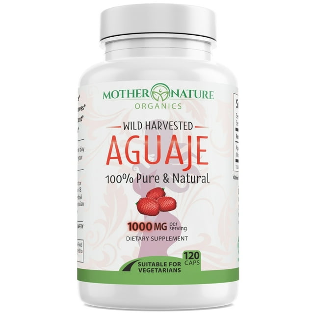Mother Nature Organics Aguaje Capsules Pure Aguaje Fruit Extract