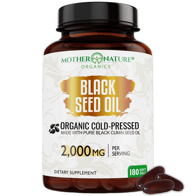 Mother Nature Organics, Pure ColdPressed Black Seed Oil Gel Caps
