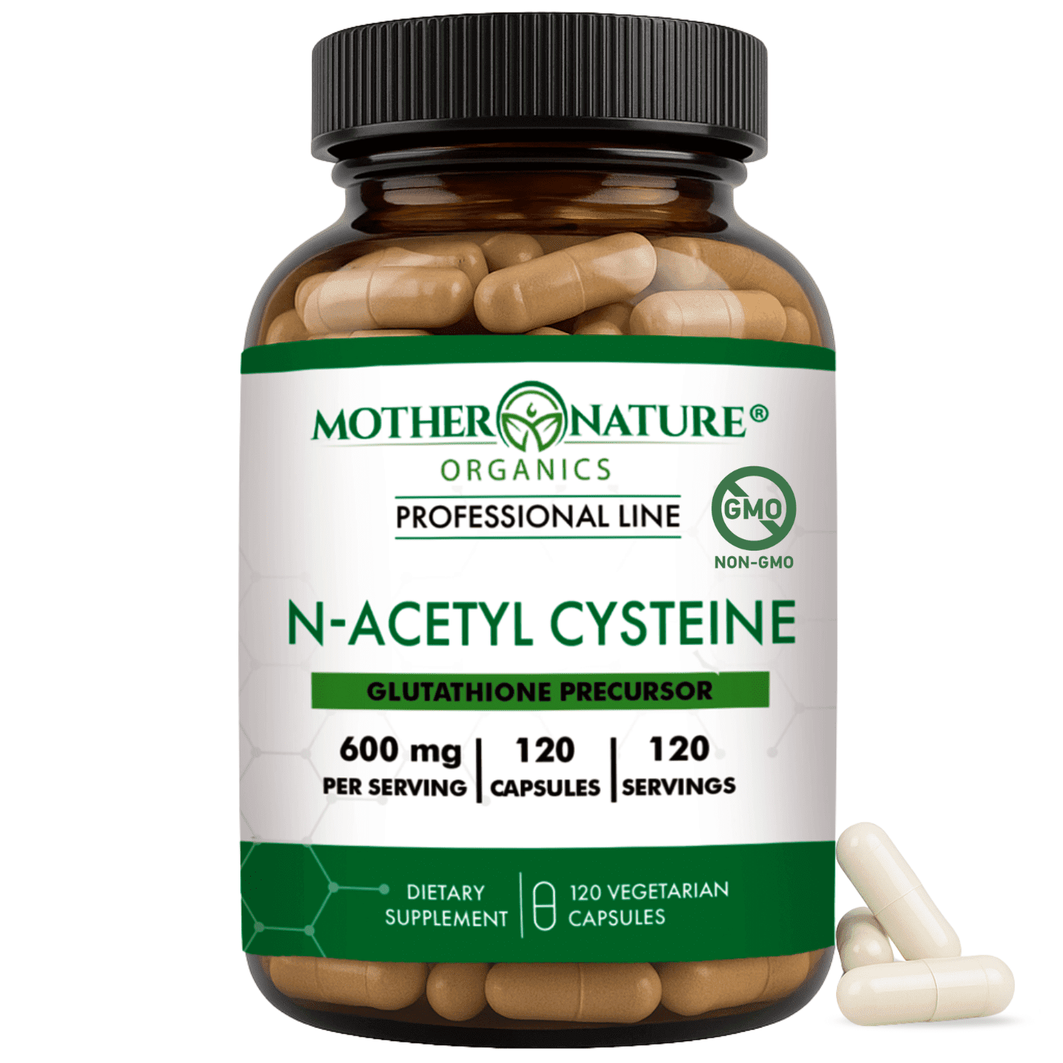 Essential High-Potency Vegan N-Acetyl-L-Cysteine (NAC) Supplement, 600mg, 120 Count
