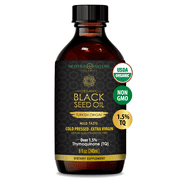 Mother Nature Organics USDA Organic Turkish Black Seed Oil, 8oz Glass Bottle, Premium Cold Pressed for Digestive, Immune & Joint Support
