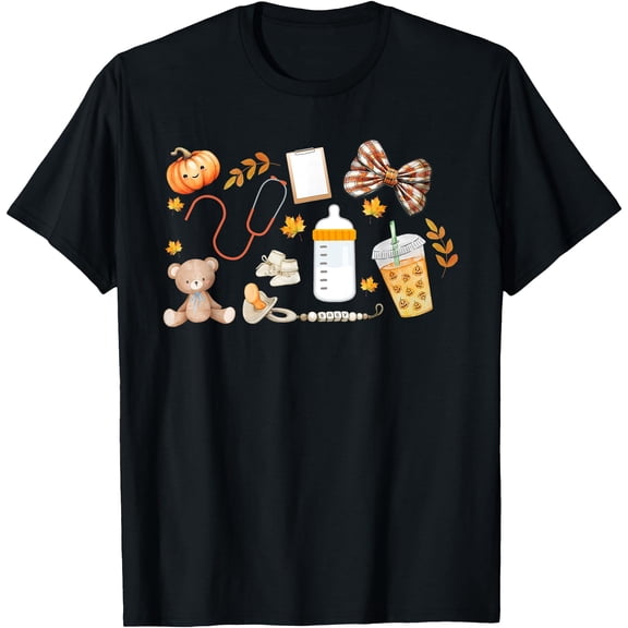 Mother Nurse Fall MBU Thanksgiving Team Nursery Nurse T-Shirt