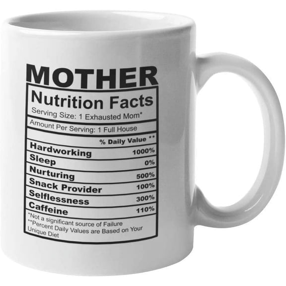 Mother Nutrition Facts Coffee Mug Funny Motivation Inspiration 11-ounce White Ceramic Cup CMP00124