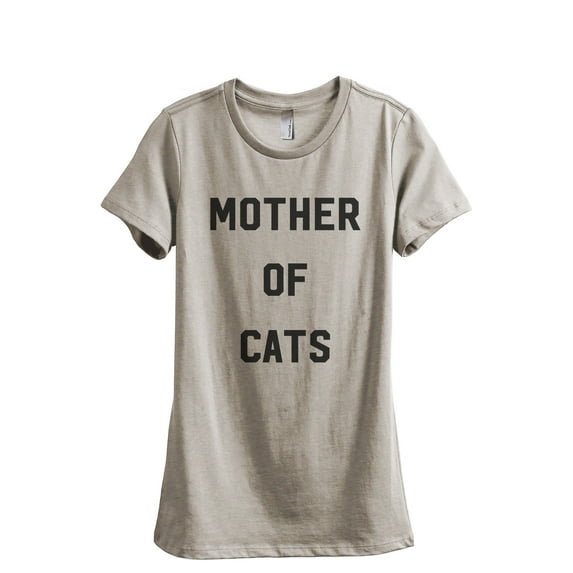 Mother Of Cats Women's Fashion Relaxed T-Shirt Tee Heather Tan X-Large