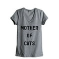 thumbnail image 1 of Mother Of Cats Women's Fashion Relaxed V-Neck T-Shirt Tee Heather Grey Small, 1 of 3