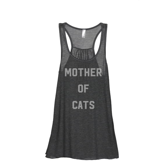 Mother Of Cats Women's Fashion Sleeveless Flowy Racerback Workout Yoga Tank Top Charcoal Grey 2X-Large