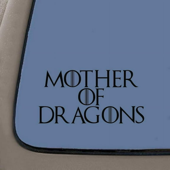 Mother Of Dragons Decal | House Targaryen Decal | 5.5-Inches Wide | Black Vinyl Decal | Car Truck Van SUV Laptop Macbook Wall Decals