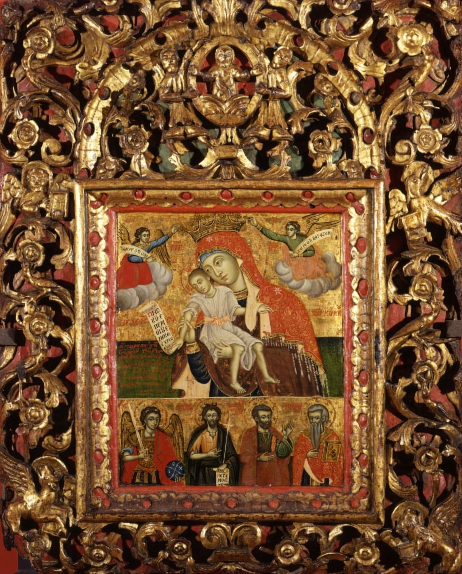 Mother Of God With Saints Canvas Art - (18 x 24)