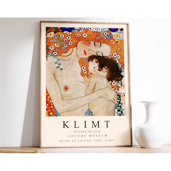 Mother Of Love Pattern Art Nouveau Vintage Wall Art Print, Unframed Paper Poster 24x36in