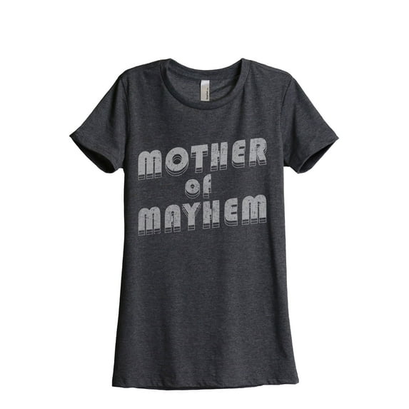 Mother Of Mayhem Women's Fashion Relaxed T-Shirt Tee Charcoal Grey Large