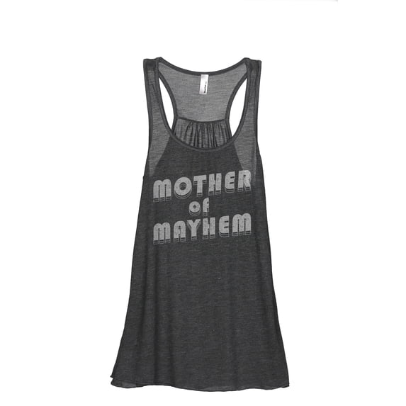 Mother Of Mayhem Women's Fashion Sleeveless Flowy Racerback Workout Yoga Tank Top Charcoal Grey X-Large