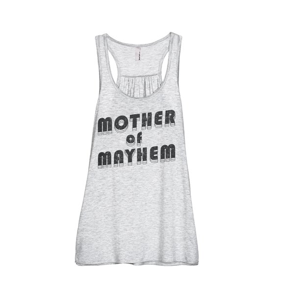 Mother Of Mayhem Women's Fashion Sleeveless Flowy Racerback Workout Yoga Tank Top Sport Grey Medium