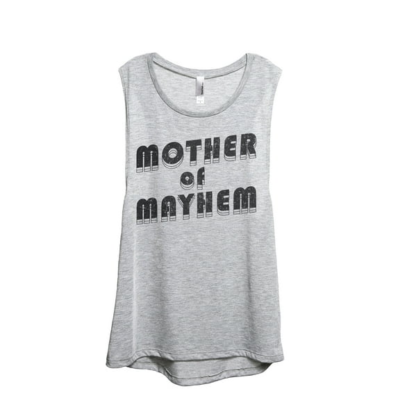 Mother Of Mayhem Women's Fashion Sleeveless Muscle Workout Yoga Tank Top Sport Grey Medium
