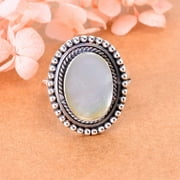 BAJAJ-OVERSEAS Mother Of Pearl - Australia 925 Sterling Silver Ring All Size Available, Pearl Ring, White Ring