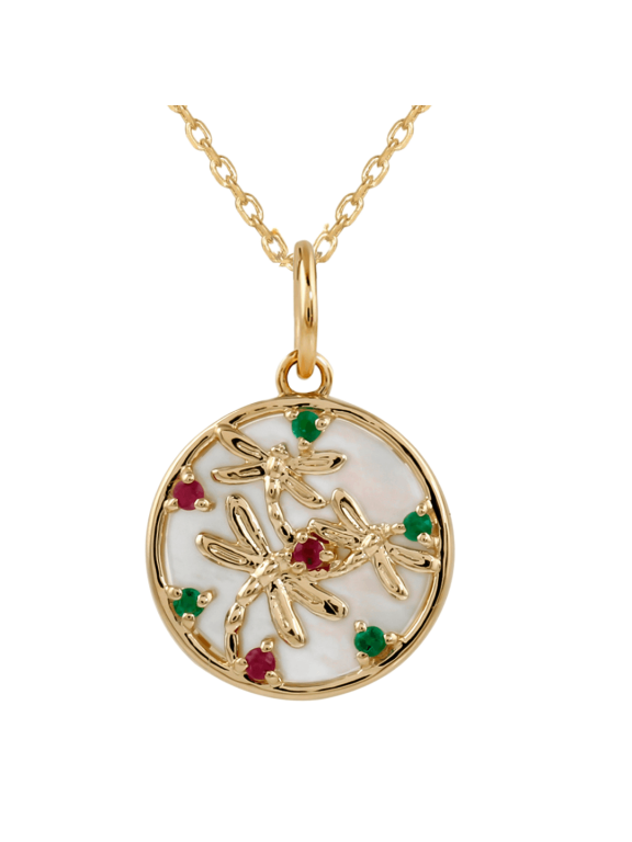 Mother Of Pearl Dragonfly Pendant Necklace For Women- Sterling Silver Dainty Dragonfly Unique Necklace Gift For Her