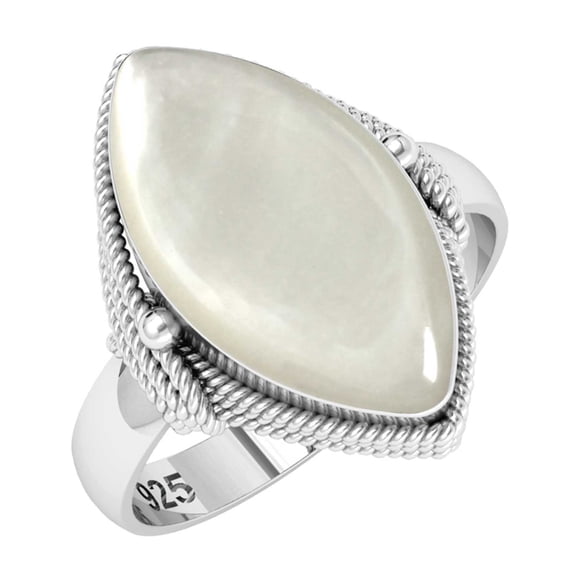 Mother Of Pearl Ring 925 Sterling Silver Handmade Jewelry