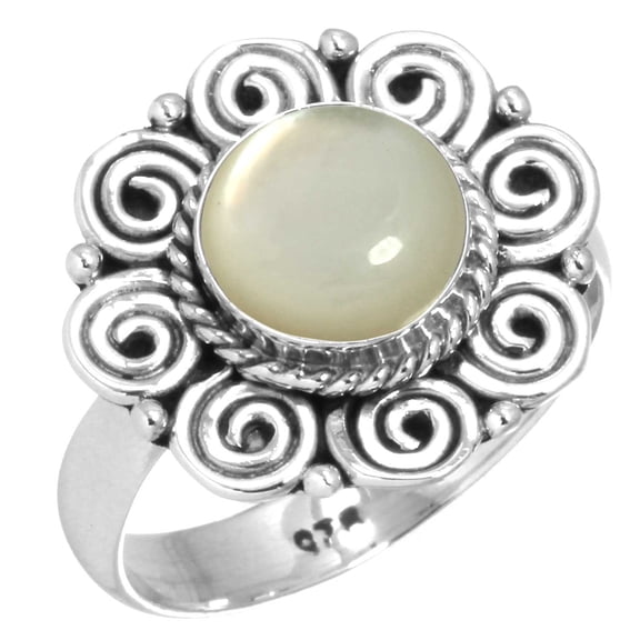 Mother Of Pearl Ring 925 Sterling Silver Handmade Jewelry