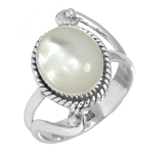Mother Of Pearl Ring 925 Sterling Silver Handmade Jewelry